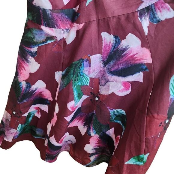 Fame and Partners Red Floral Criss Cross Formal Mini Dress Size 2 EUC - Picture 9 of 14